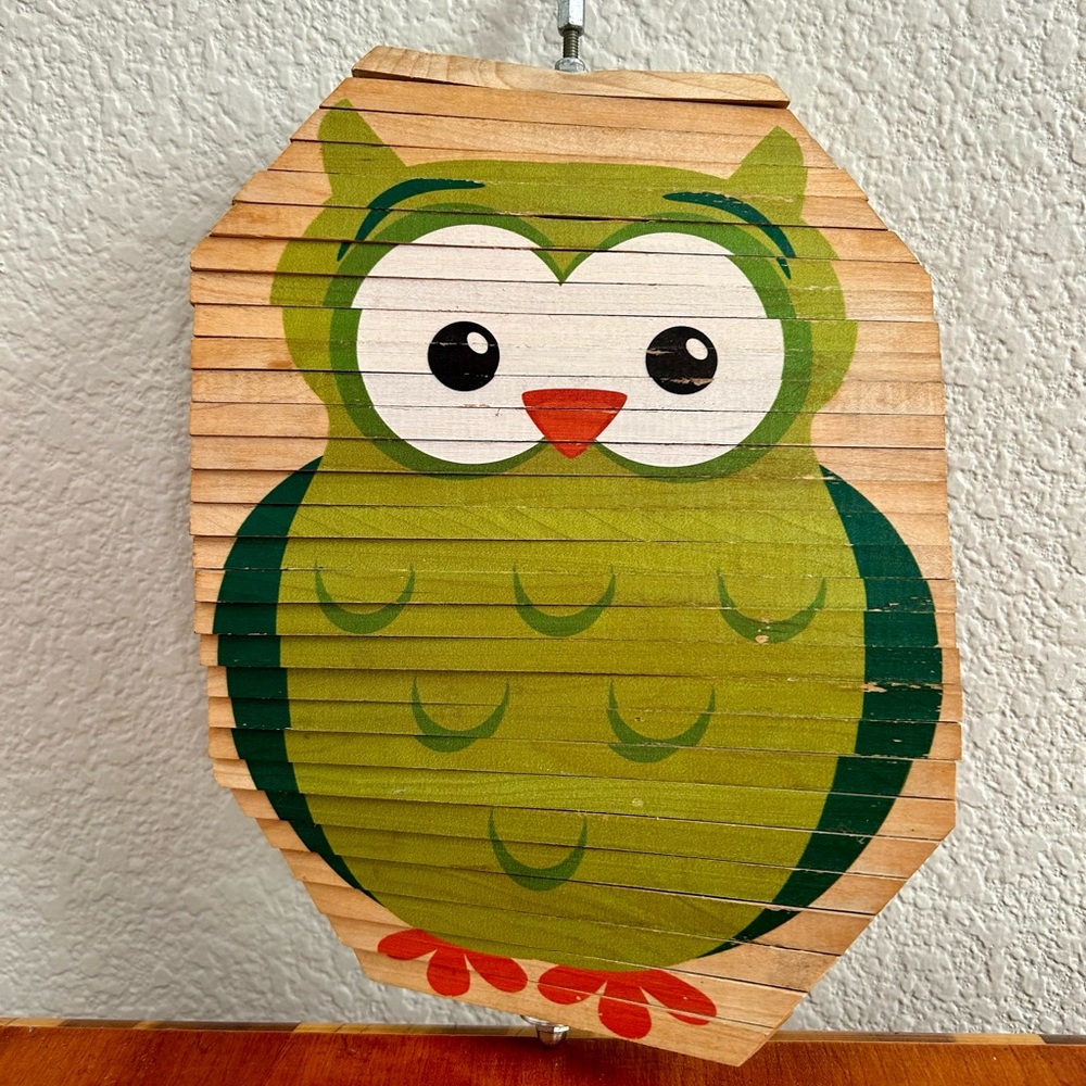 Maple Landmark Wooden Owl “Wind Spinner” Made Of Reclaimed Hardwood USA